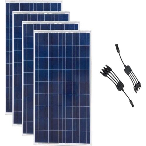 Zonnepaneel 150 w 12v 4 Pcs Solar Battery Charger Solar Panels 600w Solar Home System Car Rv Boat Caravan Yacht Marine Motorhome