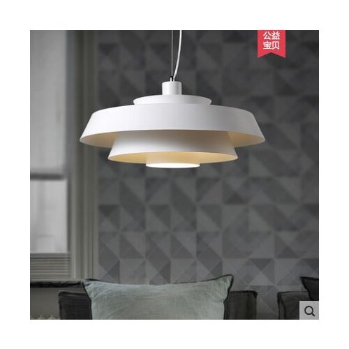 Modern minimalist personality white wrought iron living room bedroom dining room lamps Nordic household round led chandelier