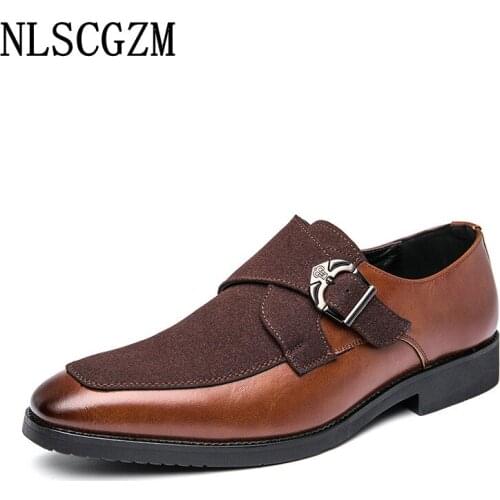 Monk Strap Men Dress Shoes Loafers Wedding Dress Oxford Shoes for Men Italian Office 2021 Formal Shoes Men Coiffeur Zapatillas