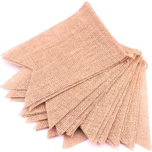 Vintage Jute Burlap Rustic Hessian Photo Birthday Baby Shower MR MRS JUST MARRIED Wedding Decoration Event Party Supplies Banner