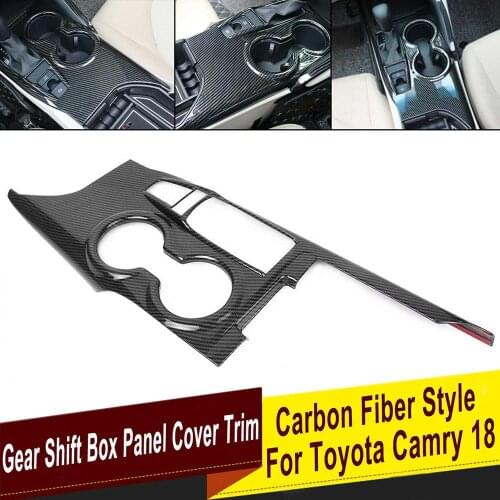 Car Inner Gear Shift Box Panel Frame Cover Trim Carbon Fiber Style Car Sticker for TOYOTA CAMRY 2018-2020