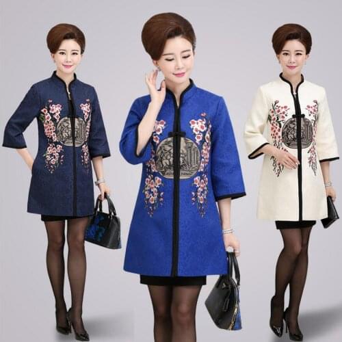 Women National Trend Chinese Style Top Spring Vintage Tang Suit Cheongsam Blouses Tops long-Sleeve Chinese Style elegant Tops