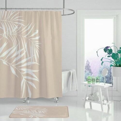 Golden fern butterfly floral pattern of vintage style leaves and plants plants classic painting of fabric shower curtain