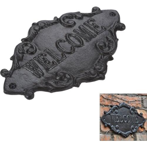 1pc Iron Welcome Sign Wall Mounted Poster Decor Brand Door Plate Vintage Attractive Home/Restaurant/Bar/Cafe/Store/Outdoor screw