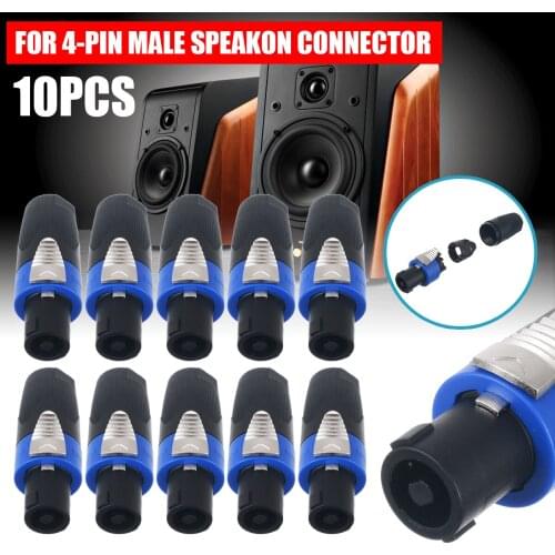 10pcs New Arrival Speaker 4 Pole Male NL4FC Pro Connector Durable Audio Cable Socket Plug Jack Accessories