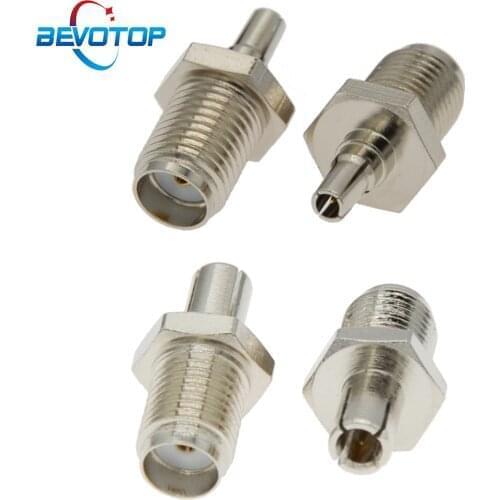 2pcs/lot RF Coaxial Adapter SMA To TS9/CRC9 Coax Connector SMA Female Jack To TS9/CRC9 Male Plug Silver Nickel Plated