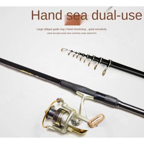 2021 Spinning Fishing Rod Travel Sea Pole 2.7/3.6/4.5/5.4M Carbon Telescopic Fishing Rod and reel combo set