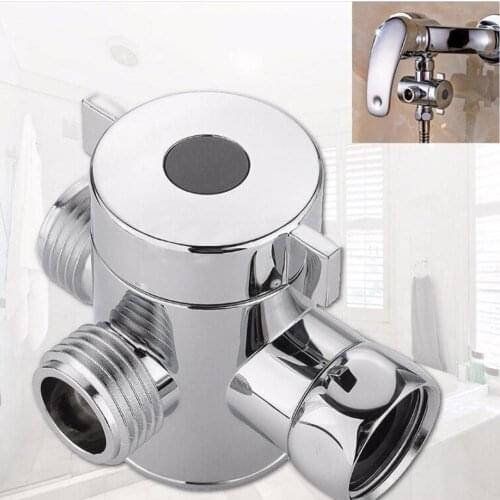 3 Way Tee Faucet Connector Shower Head Diverter Valve G1/2 Three Function Switch Adapter Valve Adjustable Shower Arm Mounted
