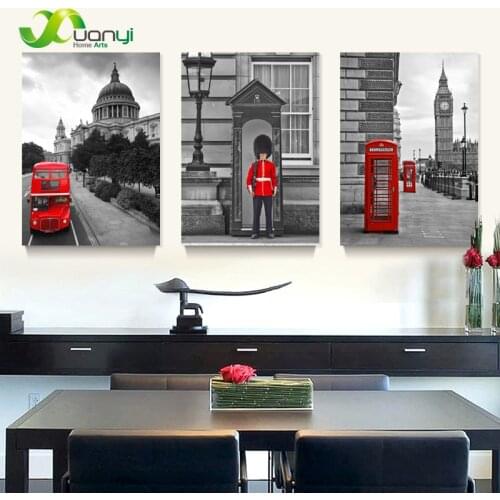 3 Panel Modern Printed London City Wall Painting Canvas Landscape Art Home Decor Wall Pictures For Living Room No Frame PR054