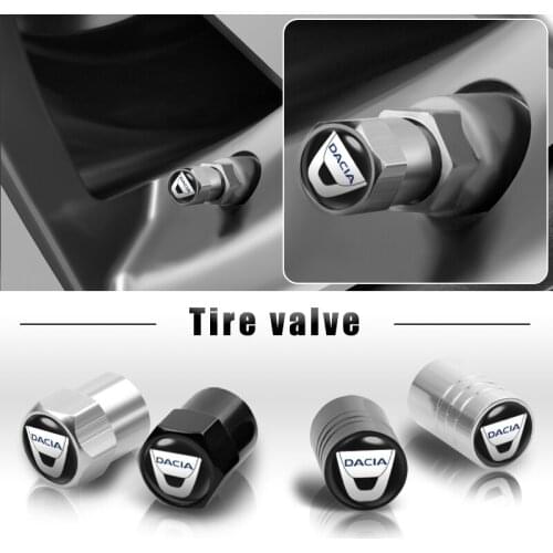 4pcs Car Styling Metal Auto Air Valve Stem Caps Car Tyre Valve Caps Accessories For Dacia Duster Logan Sandero Lodgy MCV Stepway