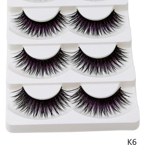 5 Pairs/Set Lady False Eyelashes Handmade Natural Long Eyelashes Nude Makeup Eyelashes Women Curly Bushy Super False Eyelashes