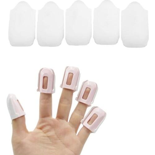 5PCS White Nail Art Remover Soak Off Caps Reusable Touch Screen To Play Mobile Phone Unloading Sleeve Polish Plastic Accessories
