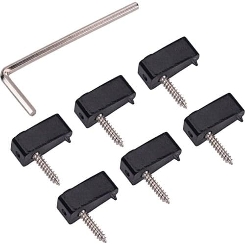 6pcs Alloy Electric Guitar String Locking Nut with Wrench Accessories Black