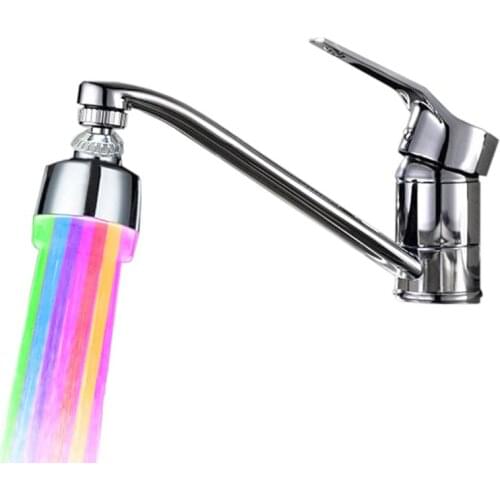360 Degress Rotatable LED Sink Faucet Aerator Filter ABS Multi-Color Kitchen Tap Head Water Light Stream Spout