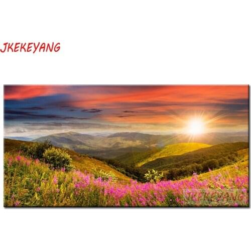 Large 5D Diy diamond painting Flower sunrise Diamond Mosaic Rhinestone Embroidery cross stitch Y3703