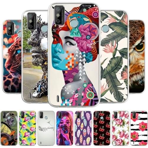 For Tecno Spark 6 Go 2020 Case Cover TPU Silicone Case For Tecno Pouvoir 3 Air Spark 3 Pro Shell Coque Phone Bags Painted