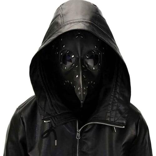 Black PU Leather Plague Bird Nose Steampunk Mask Halloween Cospaly Mask