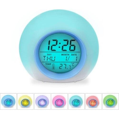 Childrens Smart Alarm Clock LED Electronic Cute Little Table Clock