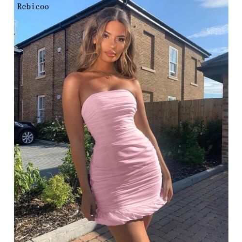 Double Layers Sexy Summer Dress Pink Women Night Dresses Tight Long Party Bodycon Dress Vintage Ruched Midi Dress