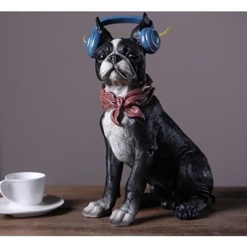 French Bulldog creative resin handicrafts Bedroom home decor Cute dog model room cabinet headset decoration