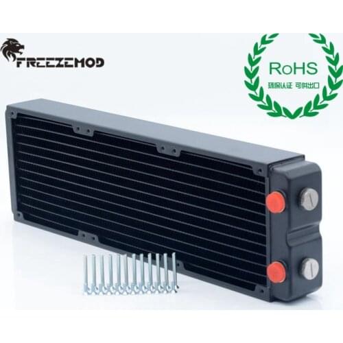 FREEZEMOD 360mm Computer Pc Water Cooler Copper Radiator Double Layer 45mm Thick Copper Fin G1/4. TSRP-HP45-360