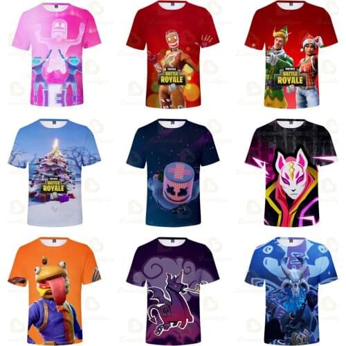 2021 Summer Men and Women T-shirt Fortnite Victory Royale Boys Childrens Game 3D T-shirt Clothing Tshirts Kids Hero Tops