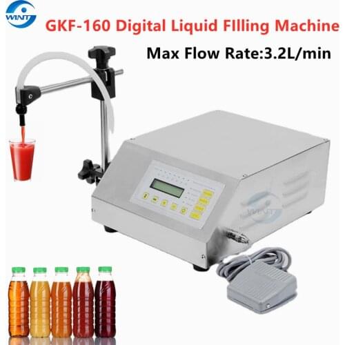 GFK-160 Semi-Automatic Liquid Bottle Filling Machine 2-3500ml Digital Control Drink Juice E-liquid Perfume Oil Pedal Filler