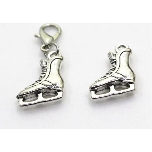 Hot Selling 20pcs/lot Ice Skate Shoe Dangle Charms Lobster Clasp Charms DIY Bracelet&Bangles Jewelry Accessory Hanging Charms