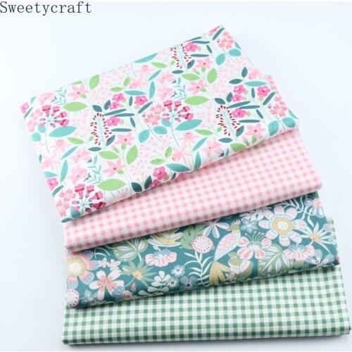 Leaves Grid Printed Cotton Fabric DIY Tissue Patchwork Telas Sewing Baby Bed Sheet Dress Craft Quilt Tecido Cloth Tilda 160x50cm