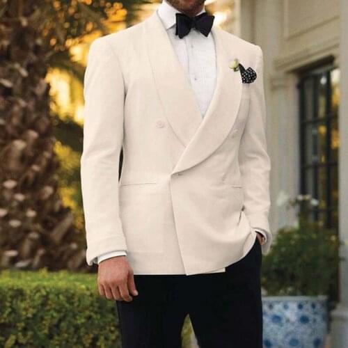 Custom Luxury And Noble High Quality Fashion Ivory Suits Men For Wedding Bridegroom Best Man Suit Slim Fit Business Party Sets