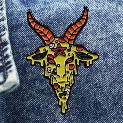 Interesting Goat Head Cartoon Brooch Metal Enamel Lapel Badge Collect Denim Jacket Backpack Pin Given Friends And Fans Gifts