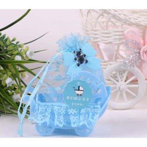 Yarn Basket Candy Box with Lace ribbon DIY Bear Pattern Christening Boy Girl Gift Birthday Baby Shower Party Favor goodie bags