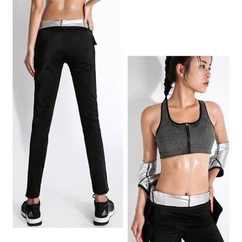 Sauna Suits Pants & Shirts for Women, Nylon Weight Loss, Hot Sweat Body Shaper Yoga Pants, Fat Burner Workout Capris