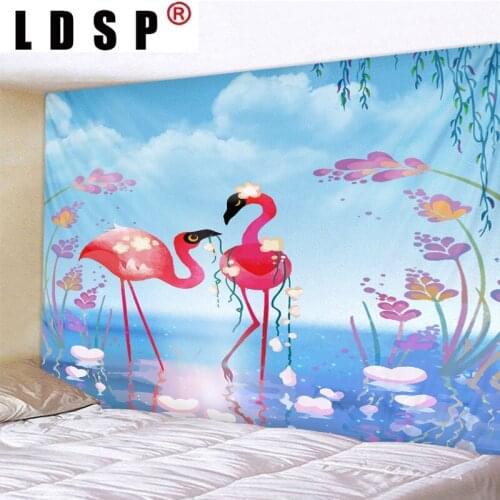 LDSP Nordic Pink Flamingo Digital Printed Tapestry Wall Hanging Wall Rugs Background Cloth Beach Mat Blanket Home Decor