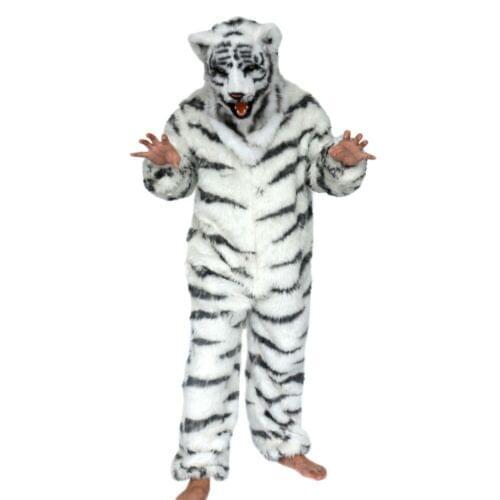 Can Move Mouth White Tiger Mascot Costume Fursuit Cosplay Party Game Animal Halloween Adults Fancy Dress Advertising Parade New