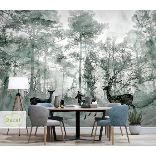 Bacal Photo Wallpaper 3D vintage Forest Nature Landscape Wall Mural Living Room Sofa TV Bedroom Backdrop Wall Papel De Parede 3D