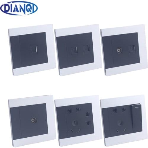 Wall switch touch light switch access control the switches wall switch AC 110-250V 10a 7 hole socket