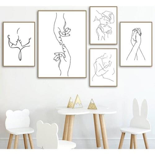 Nordic Minimalist Figures Line Art Sexy Woman Body Nude Wall Canvas Paintings Drawing Posters Prints Decoration for Livingro