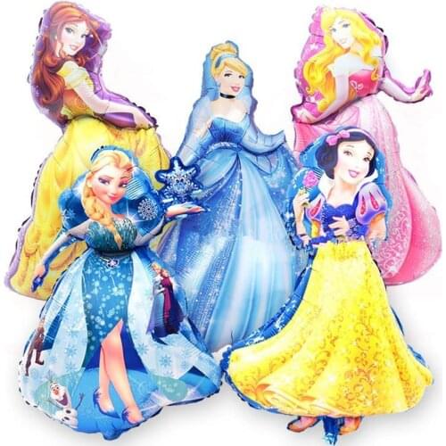 90cm Original Disney Princess Aluminum Film Balloon Cartoon Frozen Snow White Belle Princess Party Decorations Supplies Balloons