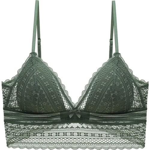 Sexy French Bra U Backless Wire free Soft Triangle Cup Lace Bras Underwear Women Invisible Thin Cup Bralette brassiere Lingerie
