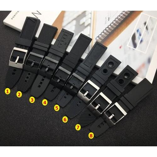 Soft Rubber silicone Watch band 20mm 22mm 24mm Black bird Watchband Bracelet For navitimer/avenger/Breitling strap free tools