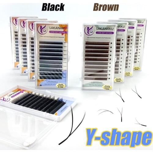 LAKANAKU YY Lashes Extension Premium Volume Eyelashes Supplies Premade Fan 2D Natural Long Eye Lashes Tray All Size Cilios Y