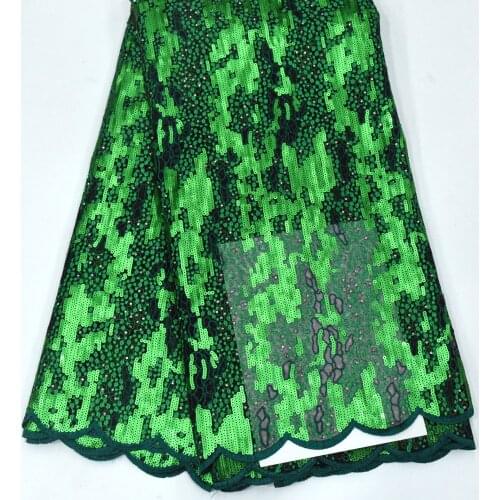 Luxury Handcut Hole Heavy Sequins Bead African Lace Fabric 2021 High Quality Organza Nigerian Women Party Embroidery Lace Fabric