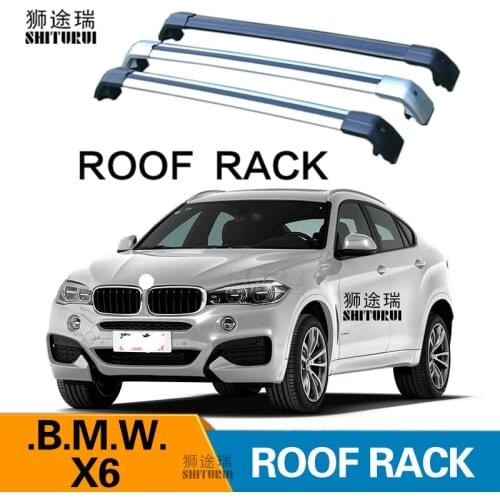 SHITURUI 2Pcs Roof bars For BMW X6 X6M (F16, F86) 2014-2019 Aluminum Alloy Side Bars Cross Rails Roof Rack Luggage Carrier