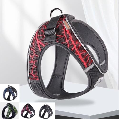 Soft Lightweight Dog Harness Reflective Adjustable Breathable Comfortable Vest Safety No Pull Pet Harnesses For Walking Leash