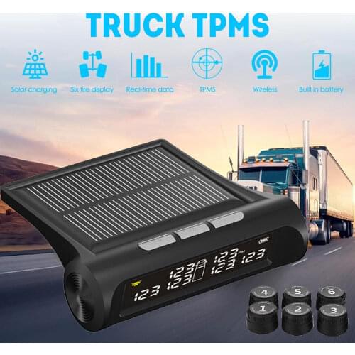 Car Tire Pressure Alarm Truck 6/4 PCS Sensor Tire Pressure Monitoring System 8.0bar Vehicles TPMS Real-Time Display Solar Energy