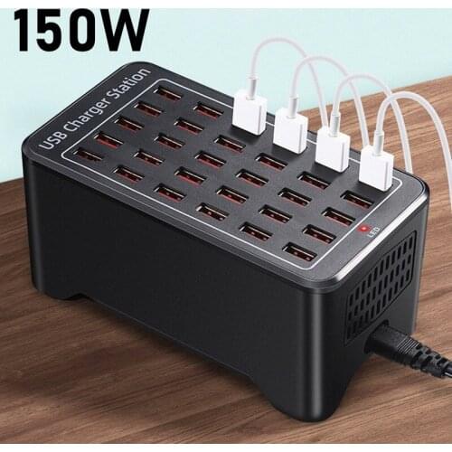 Universal 150W USB Charger 30 Port USB Charging Station For Iphone 12 Pro Max Samsung Xiaomi Tablet Carregador Portatil Chargers