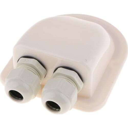 WHITE ECO-WORTHY ABS Double/TWIN Cable Entry Gland Solar Project on RV, Campervan, Boat