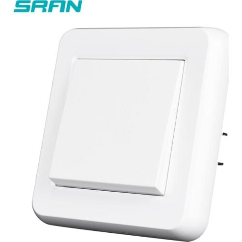SRAN light switch 1gang 1way 16A 250V New flame retardant PC panel white 82mm * 82mm wall switch eu