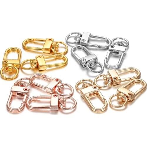 10pcs/pack 12*33mm Alloy Rotatable Dog Buckle Bag Hook Keychain Connectors For DIY Jewelry Making Findings Hardware Accessories
